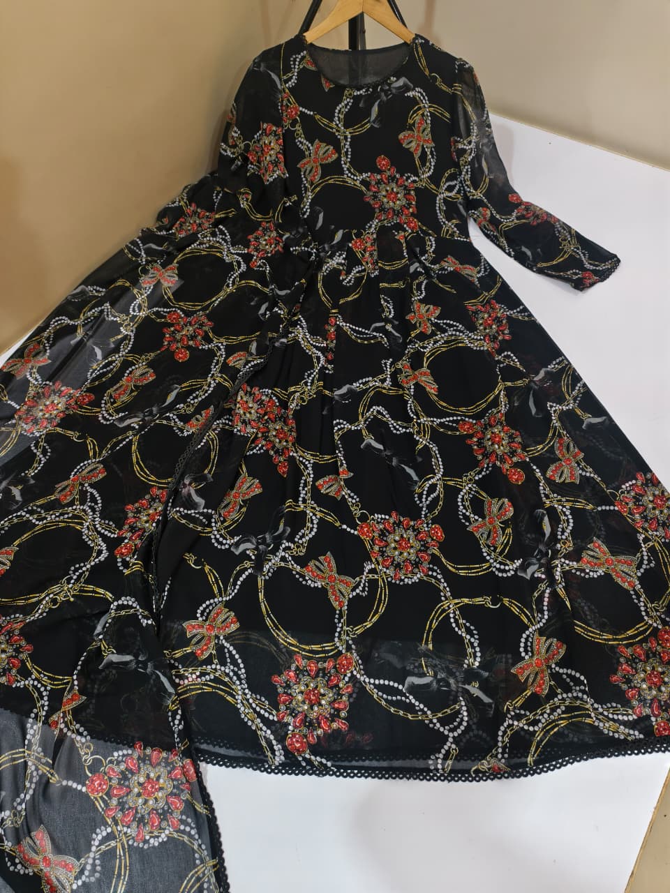 Chiffon Floral Maxi & Dupatta