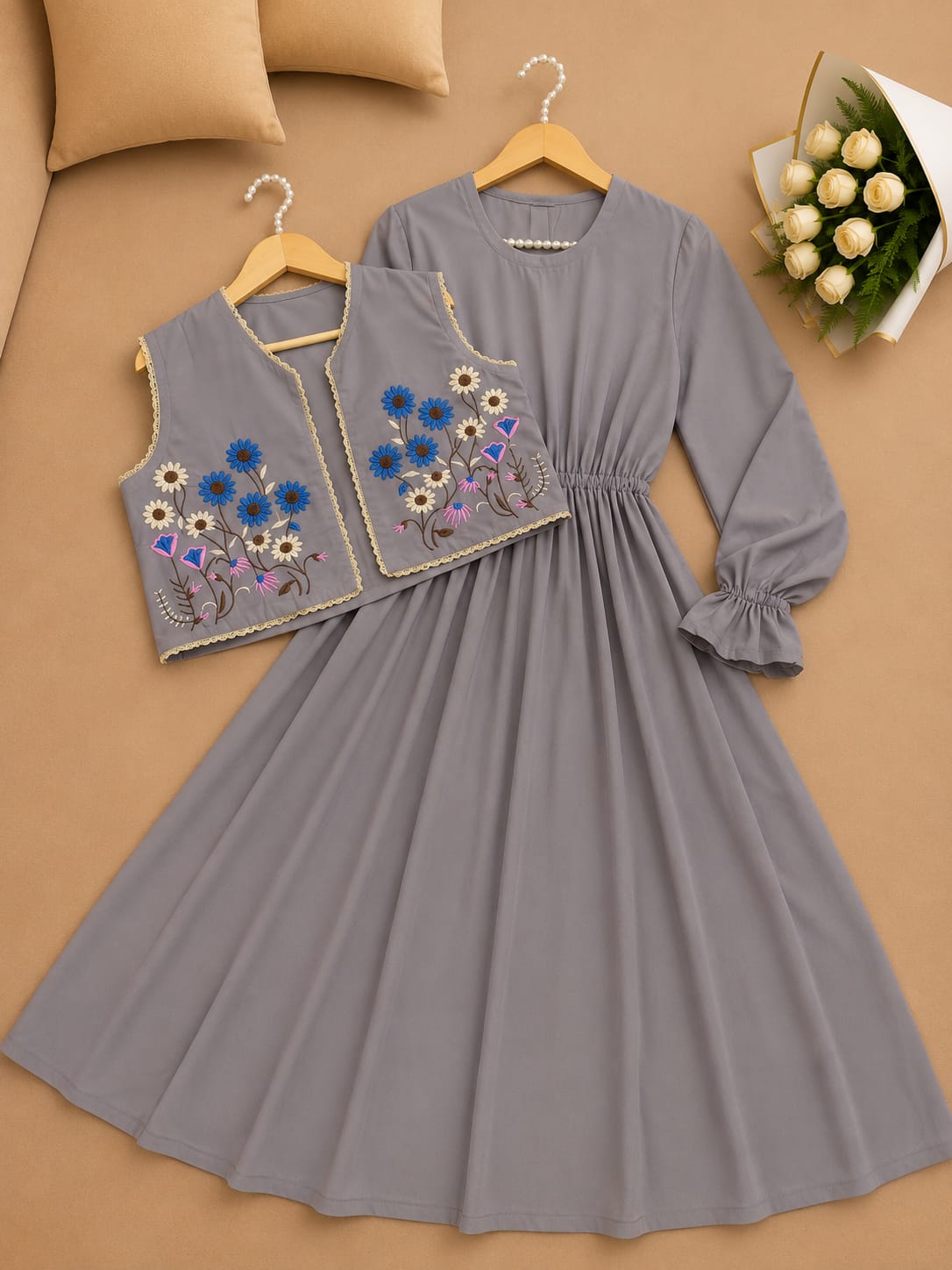 Floral Embroidery Frock