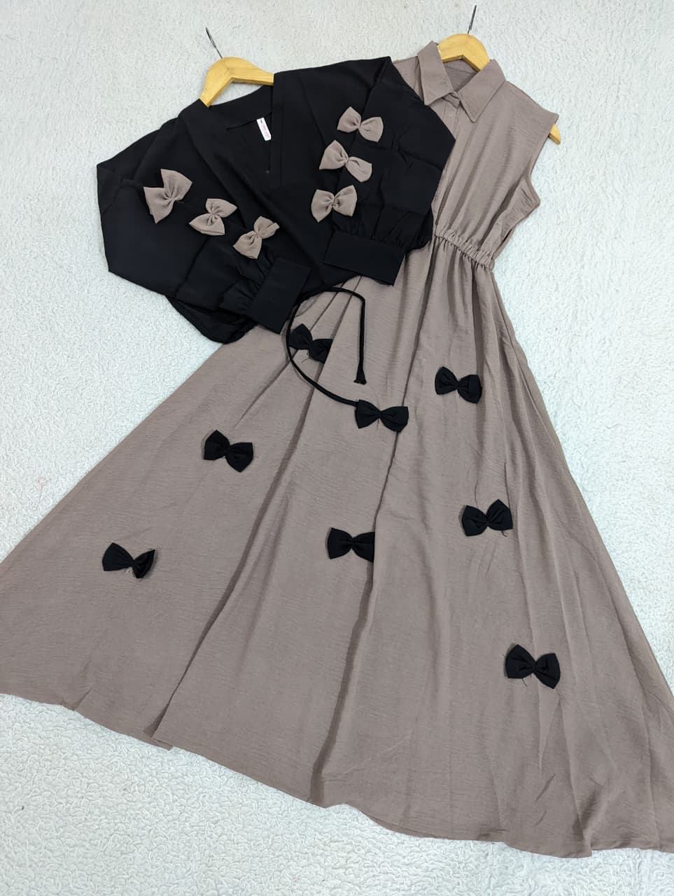 Elegant Bow Two-Piece Dress Set