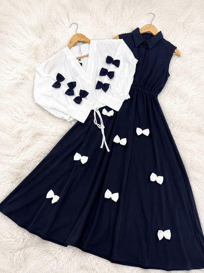 Elegant Bow Two-Piece Dress Set