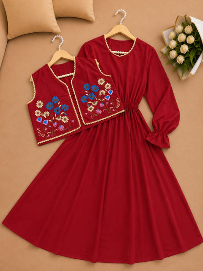 Floral Embroidery Frock