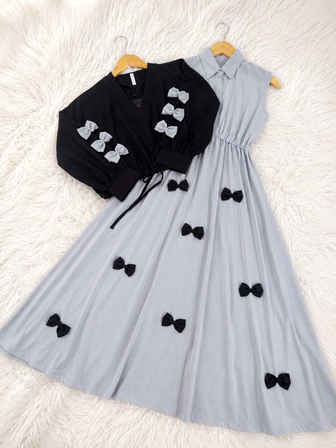 Elegant Bow Two-Piece Dress Set