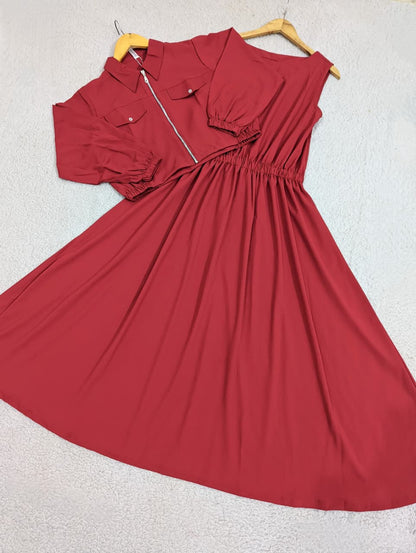 Zipper Cinched Maxi