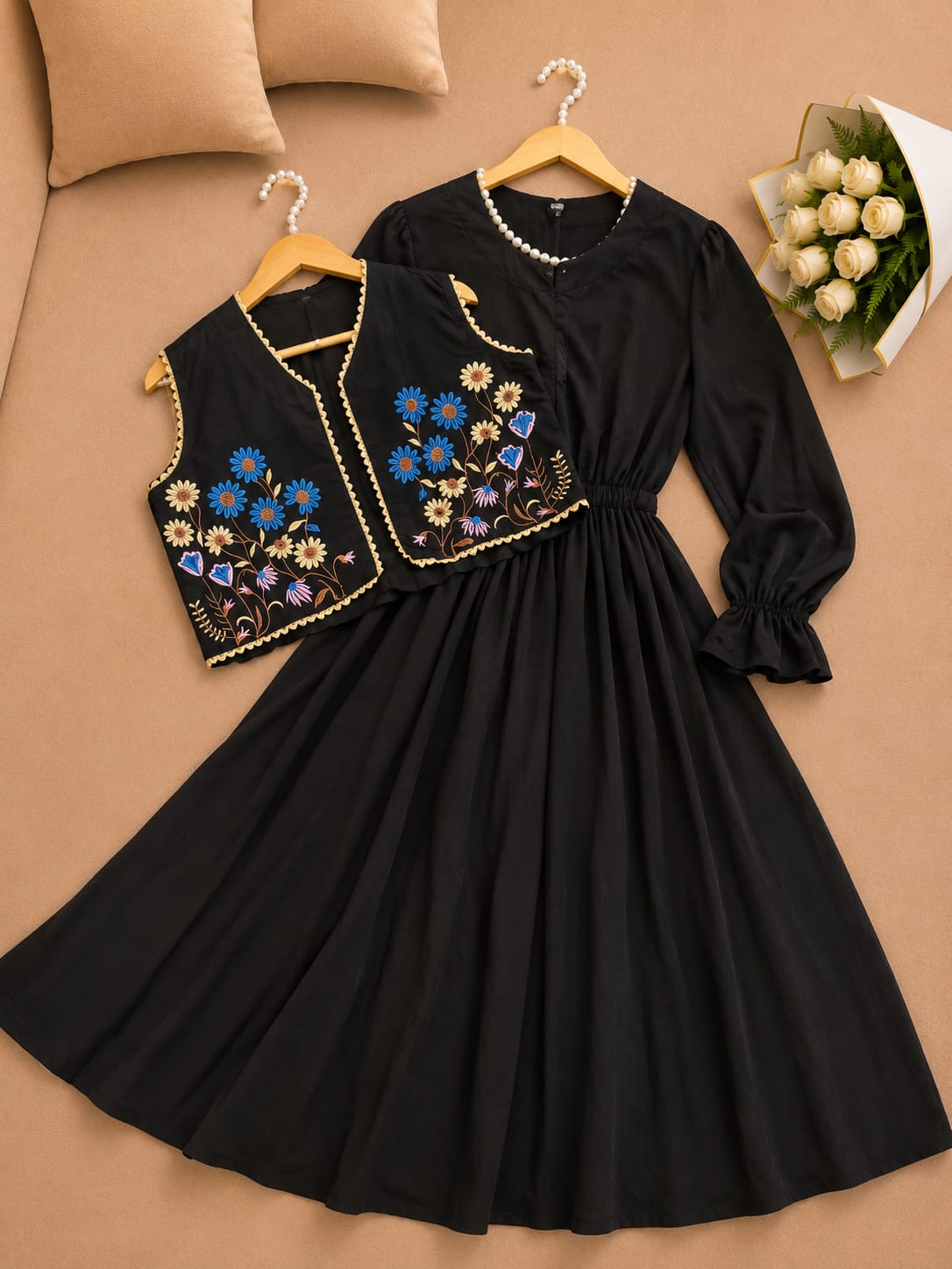 Floral Embroidery Frock