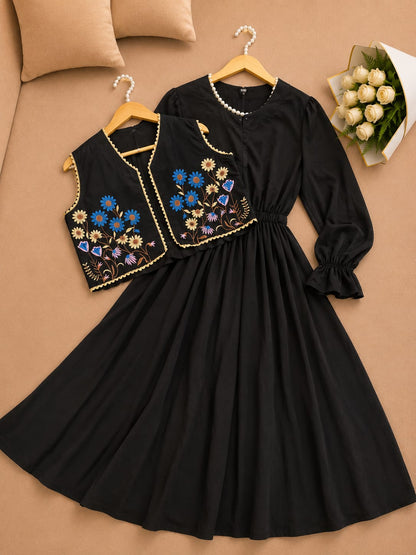 Floral Embroidery Frock