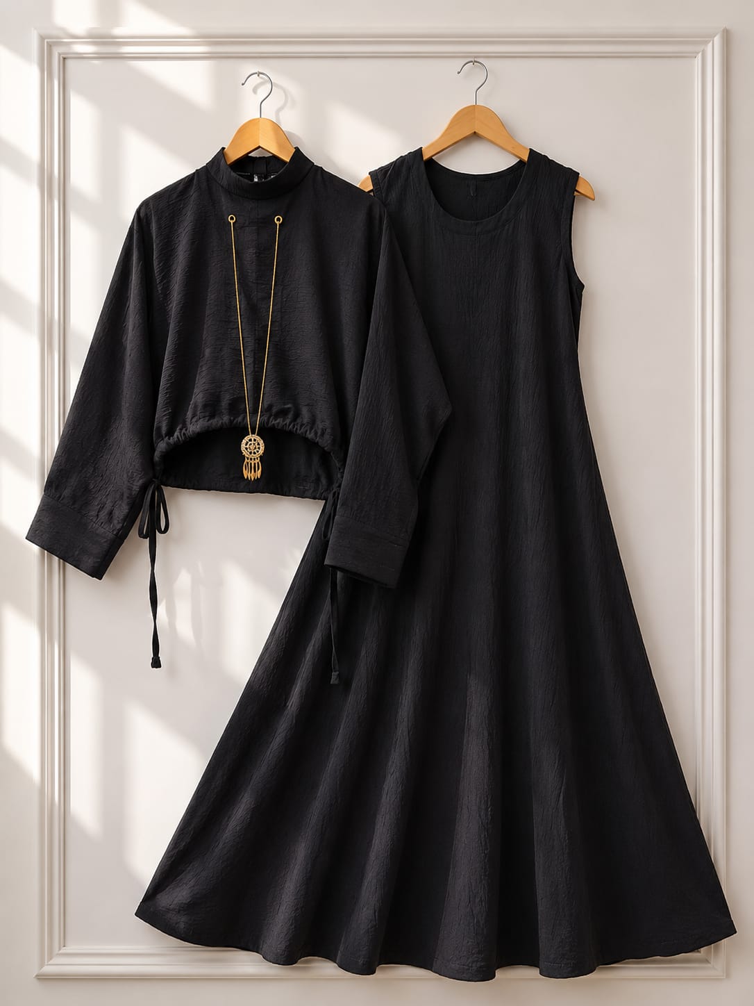 Solid Maxi & Coat With Pendent