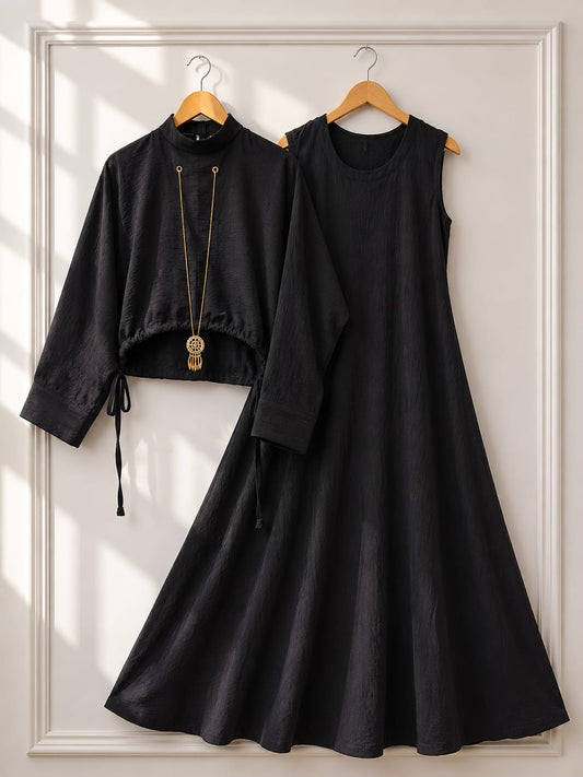 Solid Maxi & Coat With Pendent