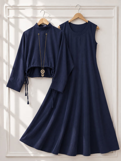 Solid Maxi & Coat With Pendent