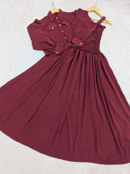 Solid Smoking Coat Maxi