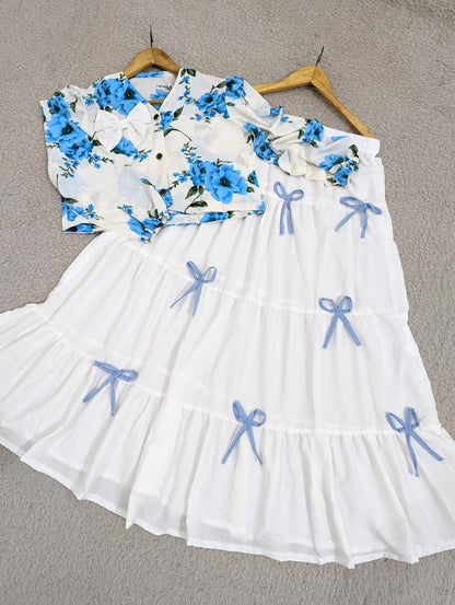 Printed Top & Skirt