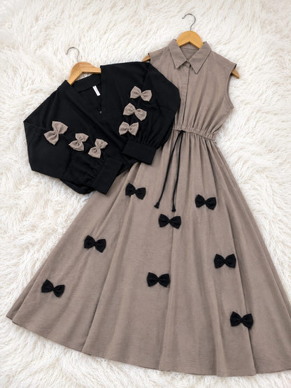 Elegant Bow Two-Piece Dress Set