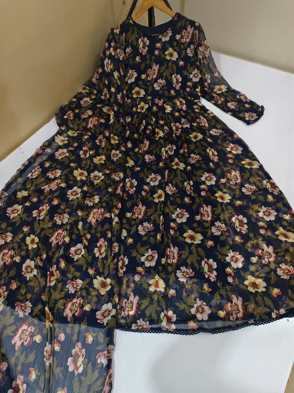 Chiffon Floral Maxi & Dupatta