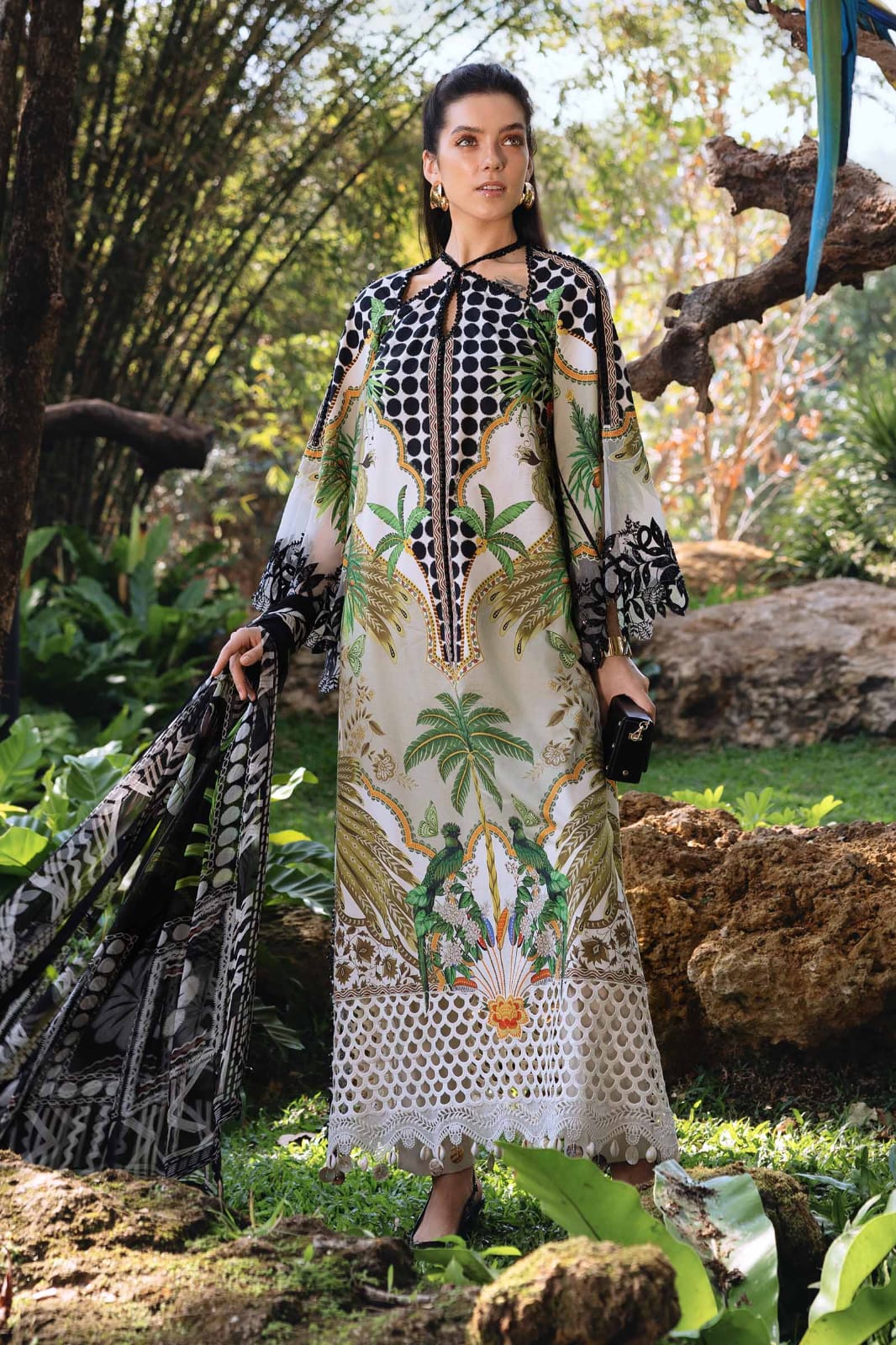 2 Piece Unstitched Embroidered Crape Suit