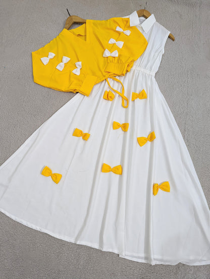 Elegant Bow Two-Piece Dress Set