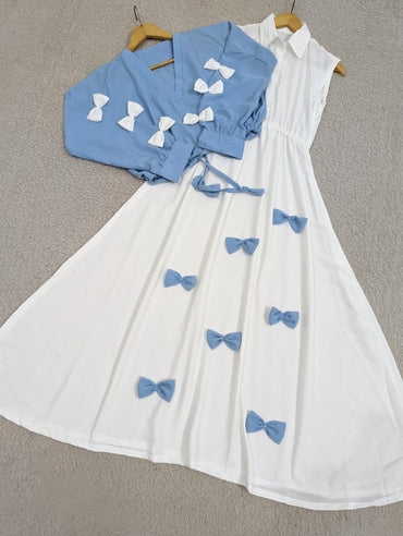 Elegant Bow Two-Piece Dress Set