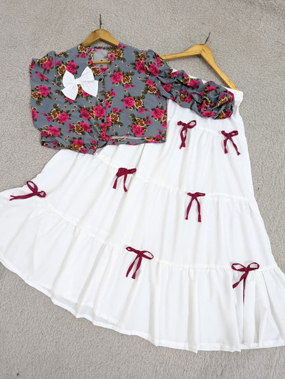 Printed Top & Skirt