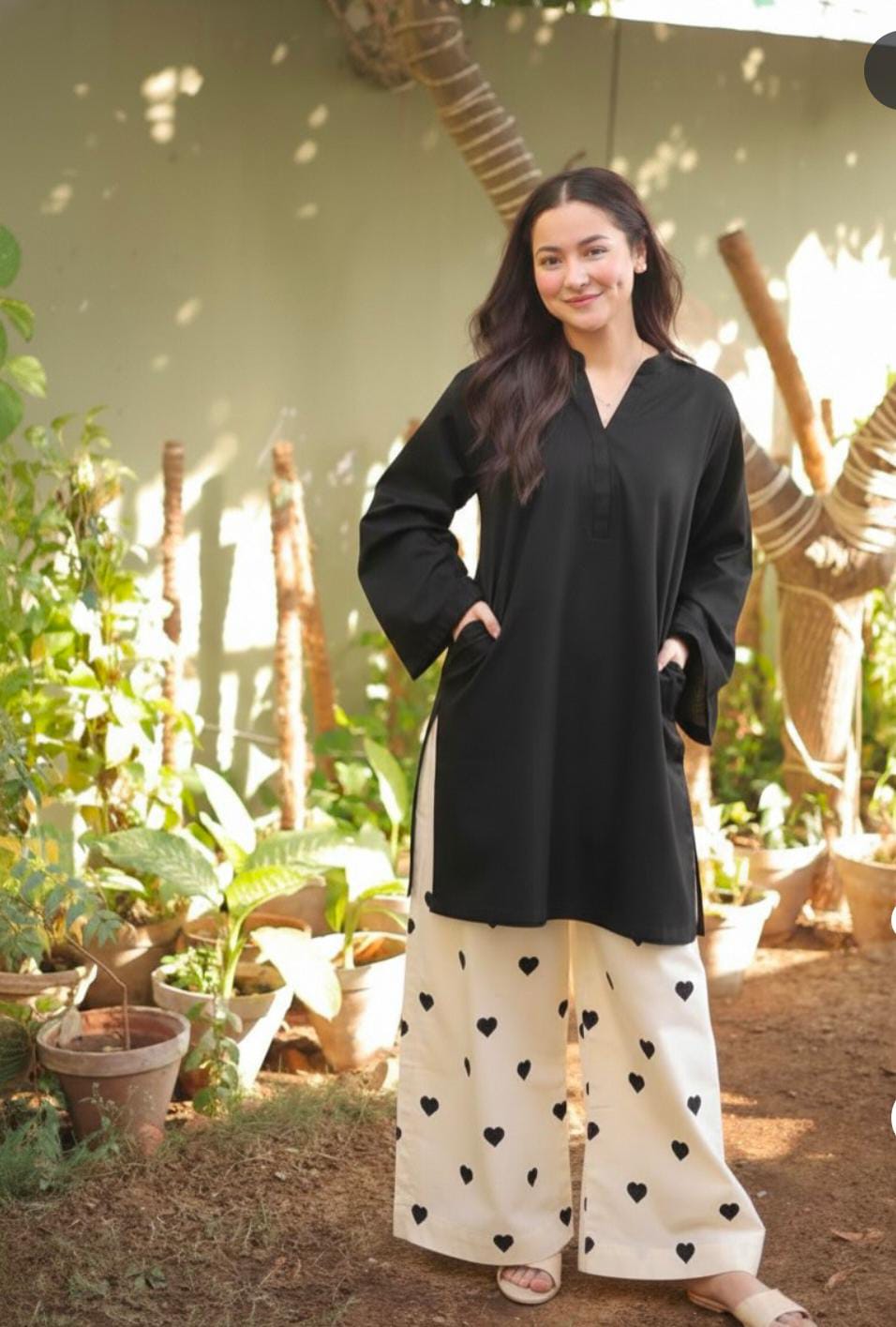 Heart-Embroidered Co-Ord Set