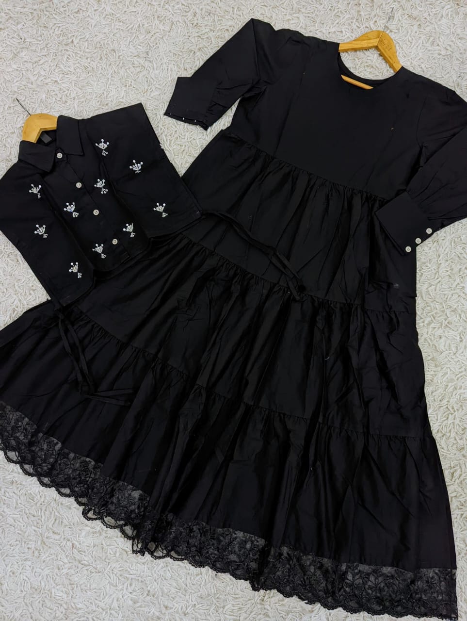 Embroidered Long Frill & Jacket