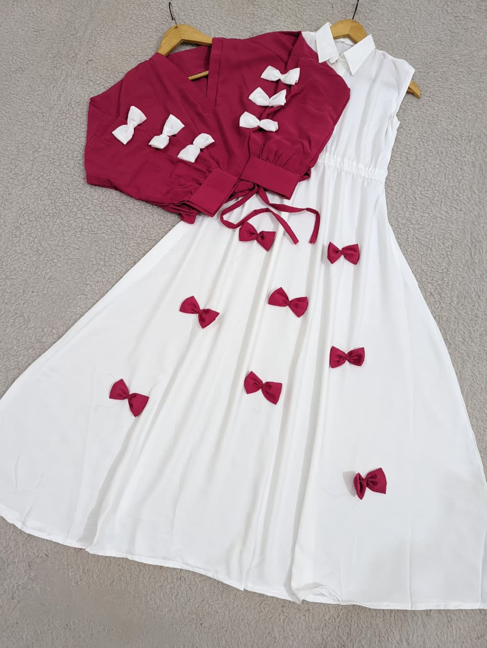 Elegant Bow Two-Piece Dress Set