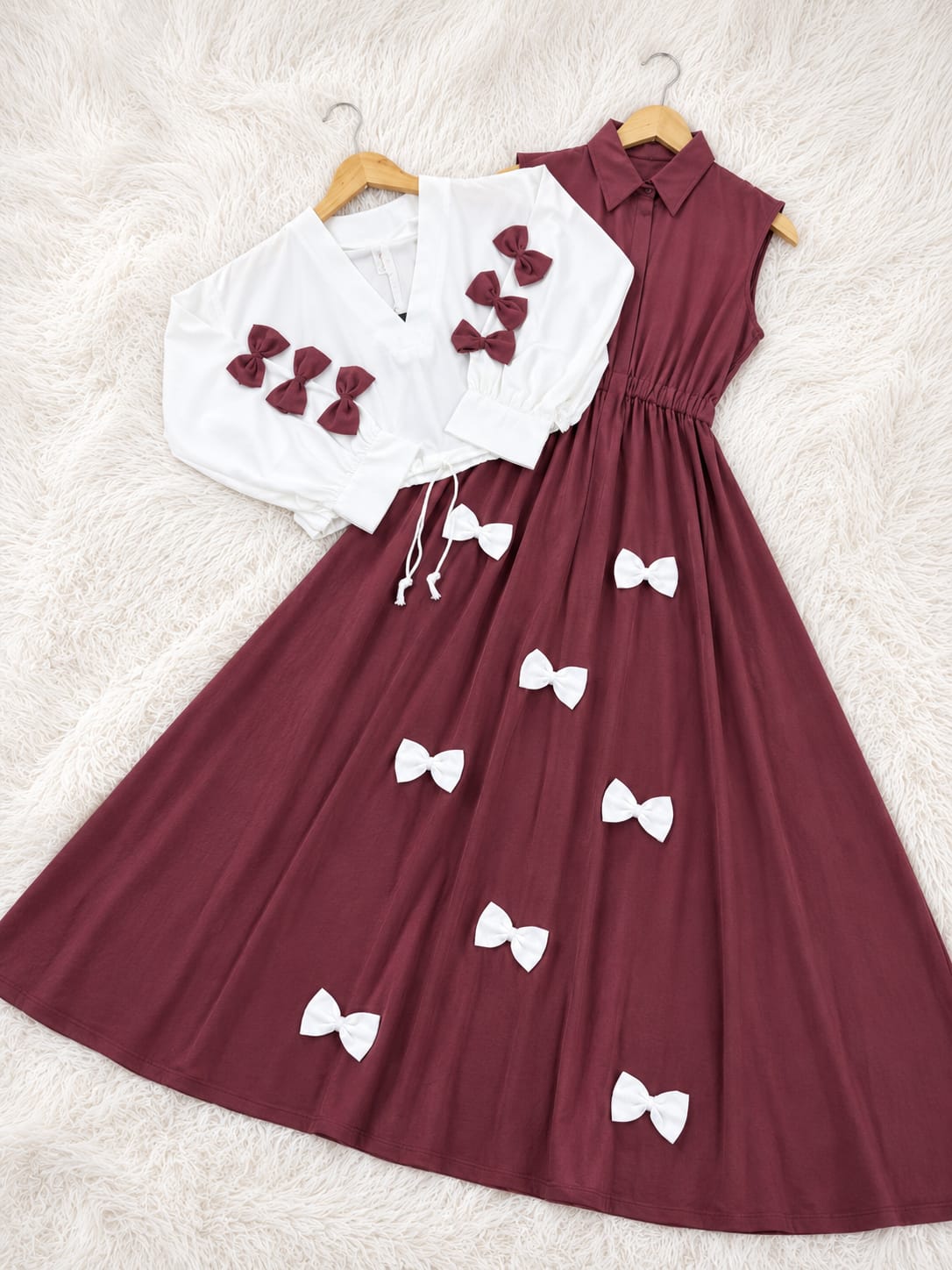 Elegant Bow Two-Piece Dress Set