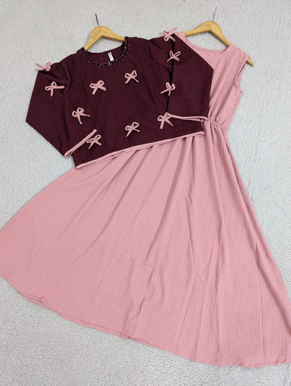 Embroidered Bow Maxi