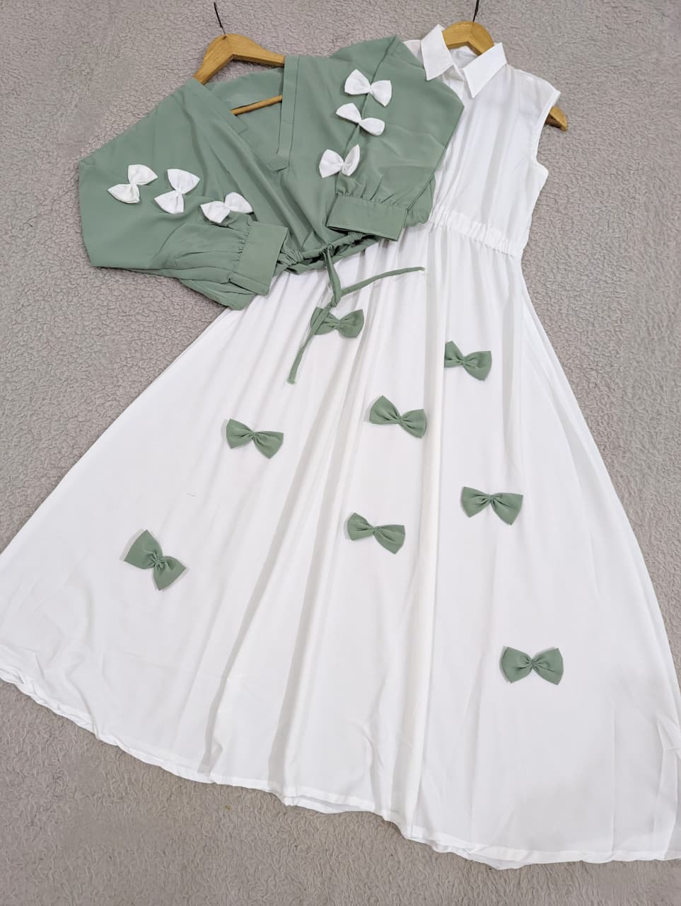 Elegant Bow Two-Piece Dress Set