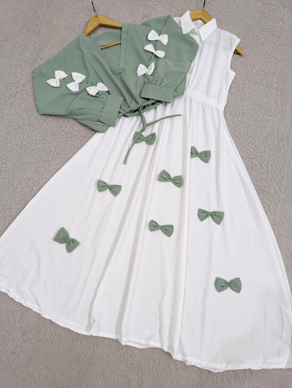 Elegant Bow Two-Piece Dress Set