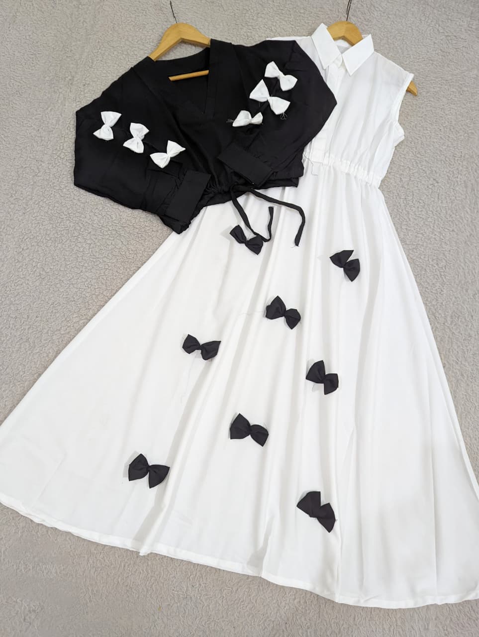 Elegant Bow Two-Piece Dress Set