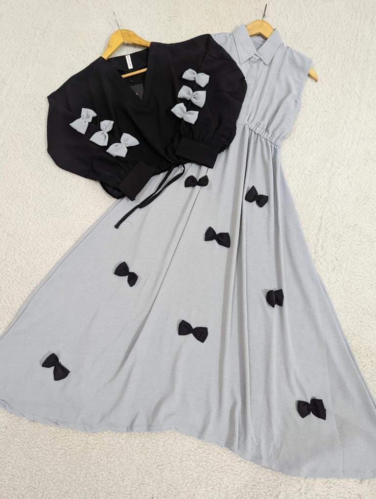 Elegant Bow Two-Piece Dress Set