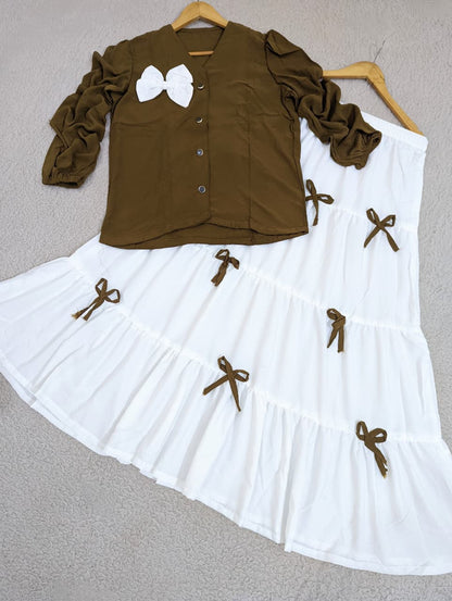 Elegant Top & Bow Skirt