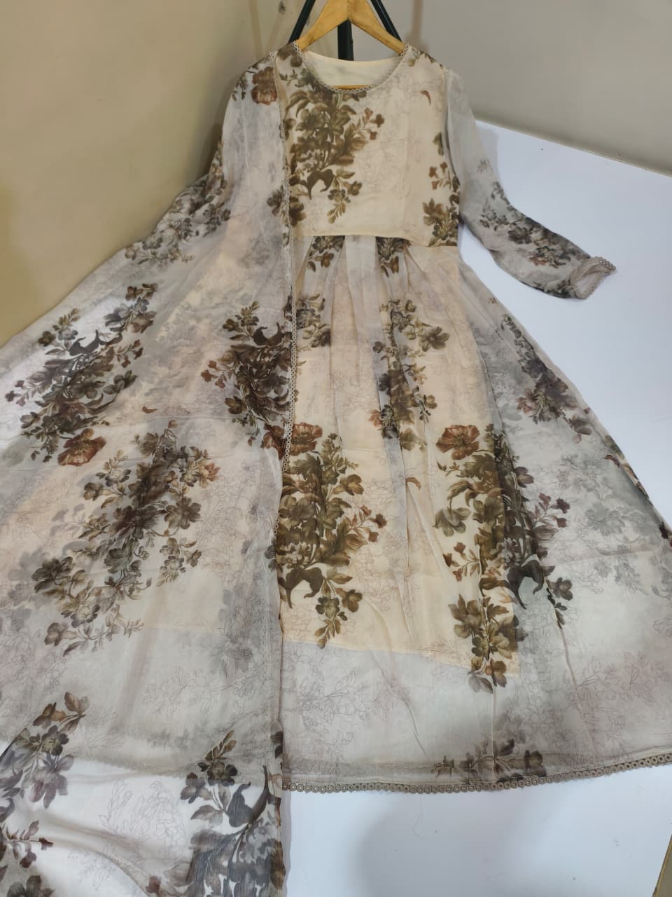 Chiffon Floral Maxi & Dupatta