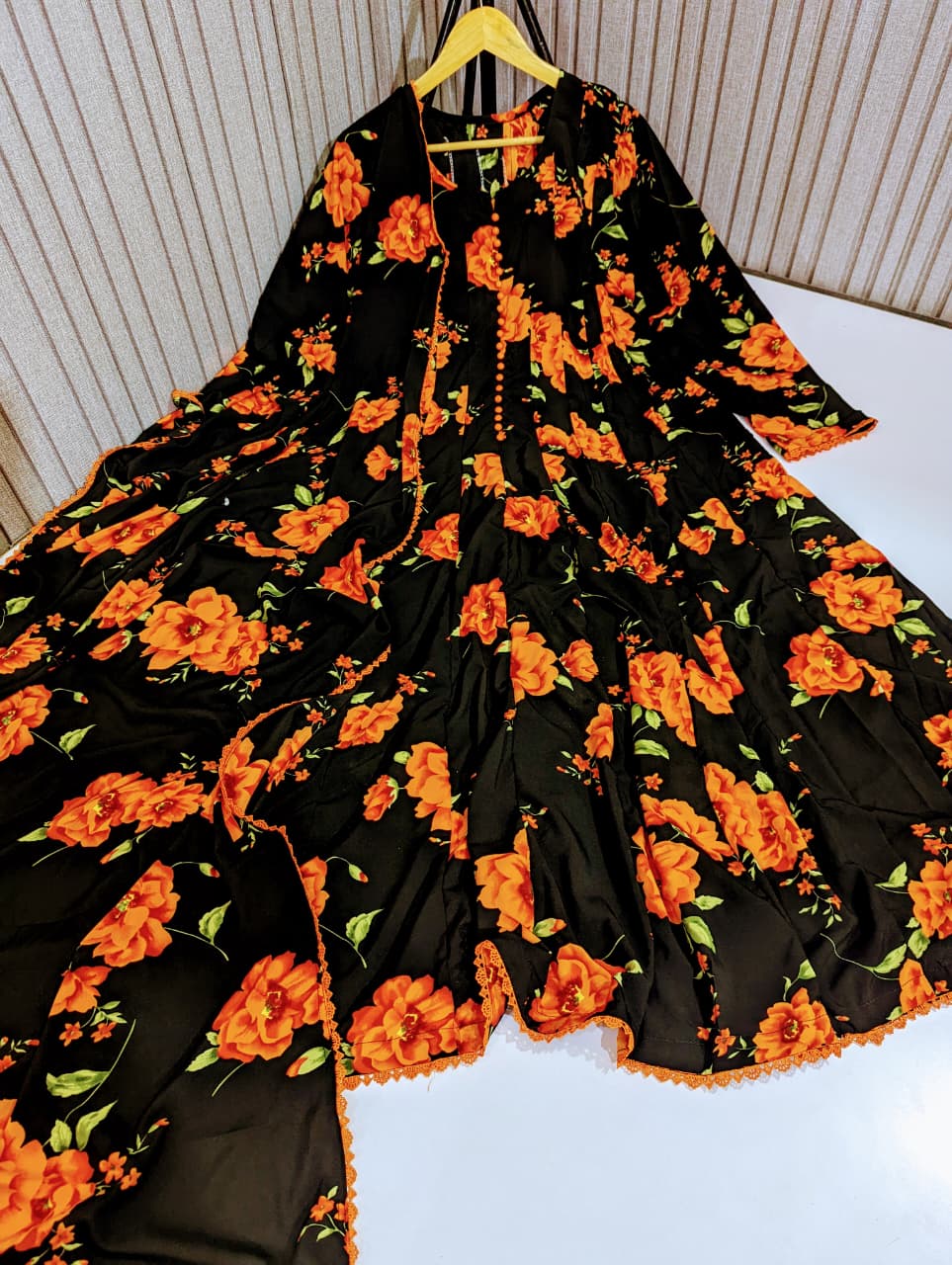 Floral Printed Dupatta Maxi