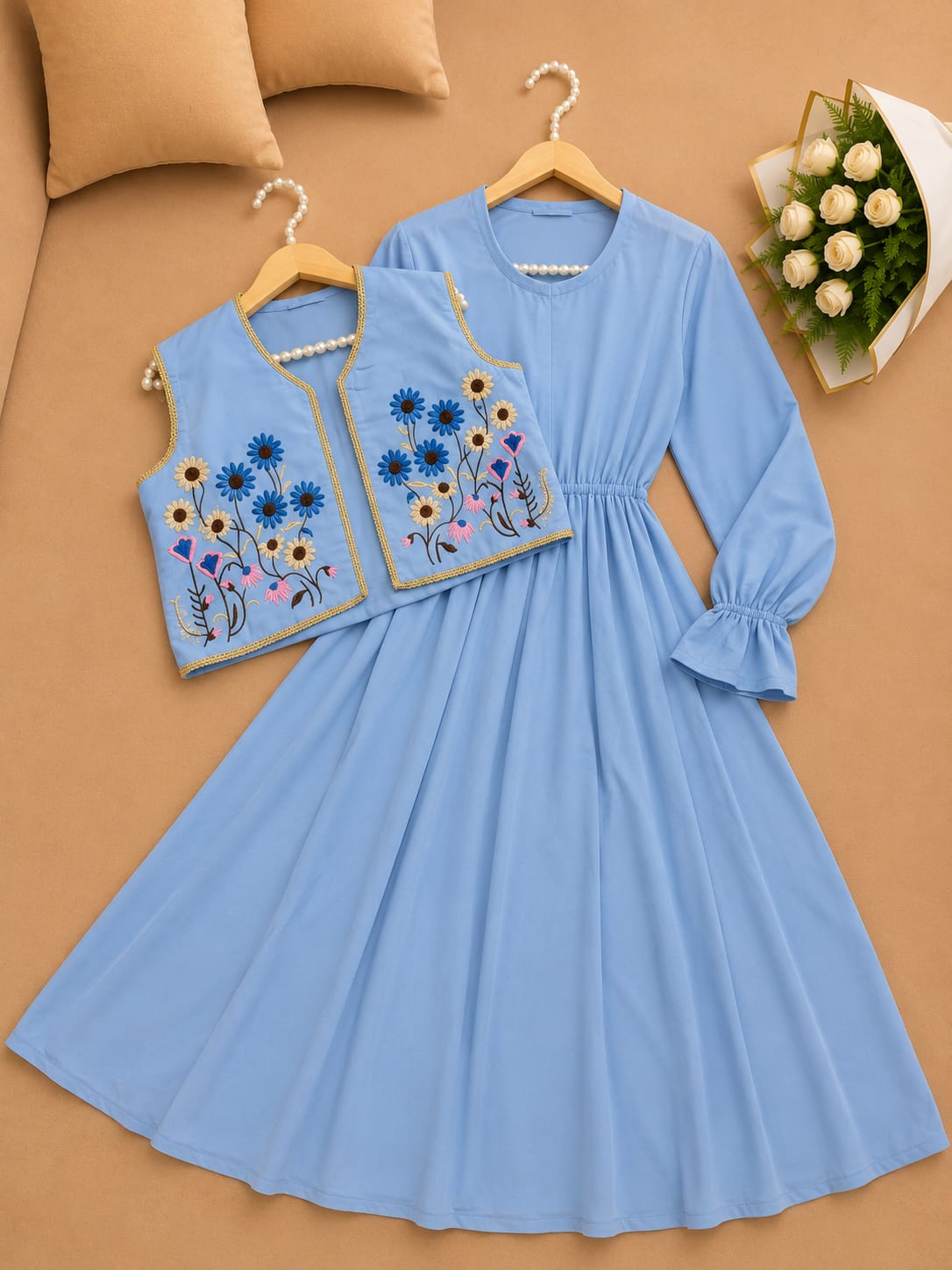 Floral Embroidery Frock