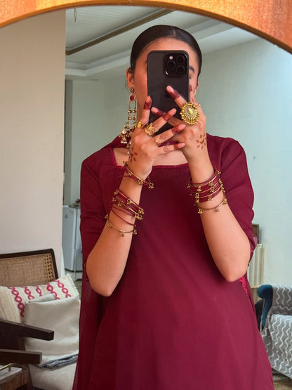 Maroon Sharara Suit