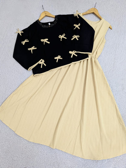 Embroidered Bow Maxi