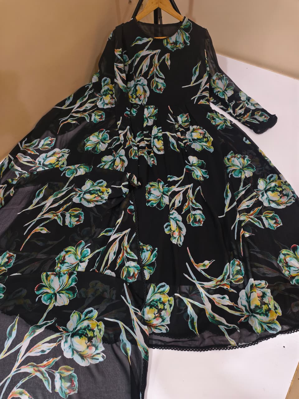 Chiffon Floral Maxi & Dupatta