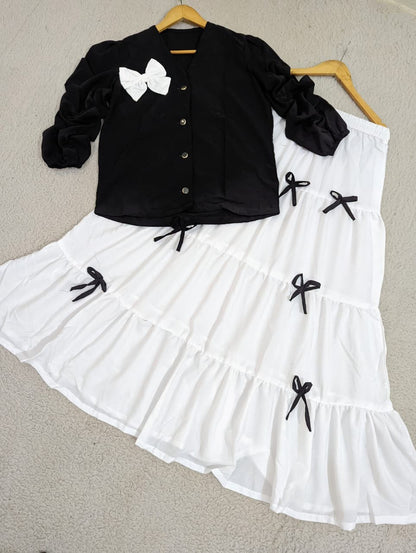 Elegant Top & Bow Skirt