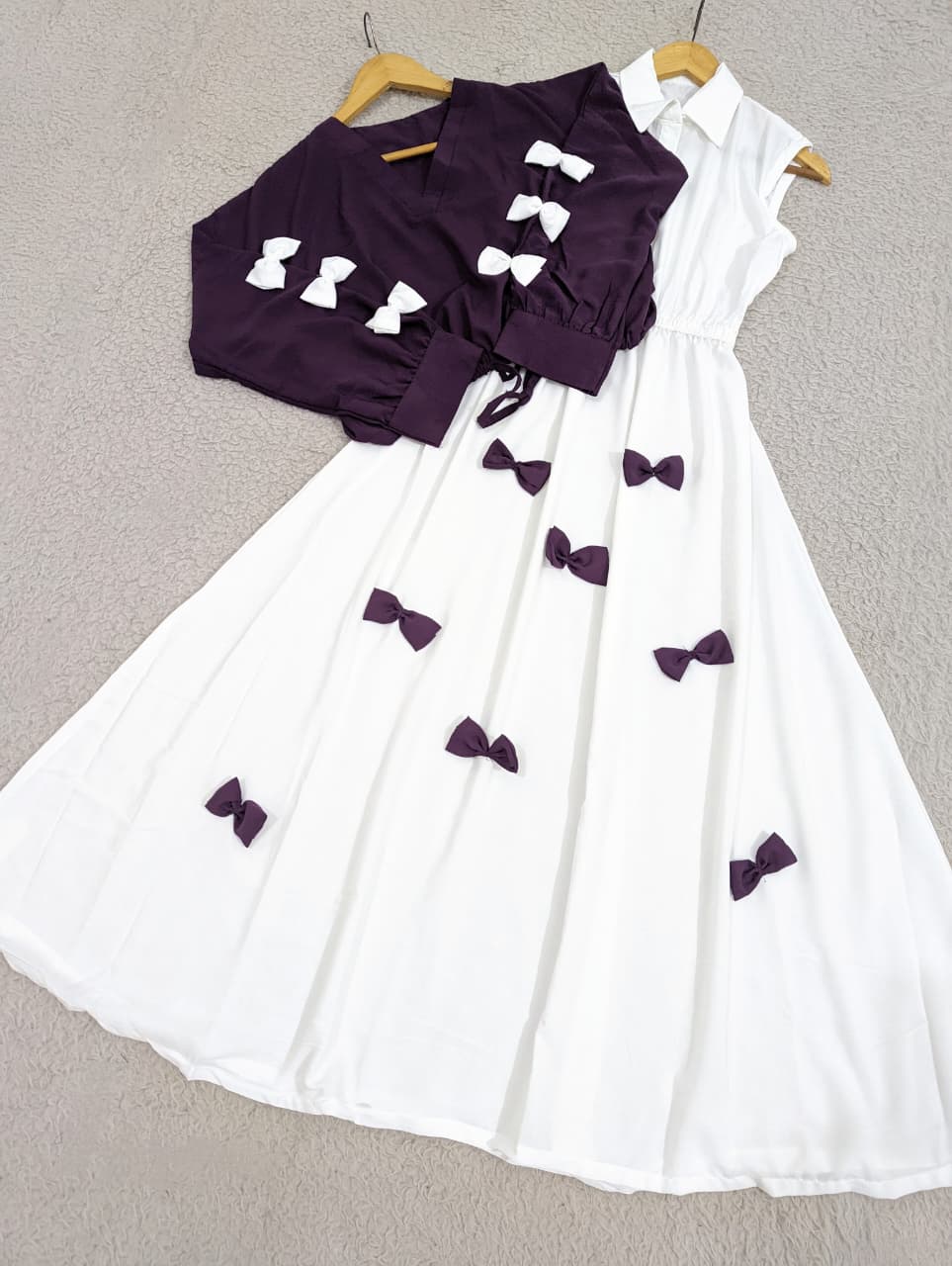 Elegant Bow Two-Piece Dress Set