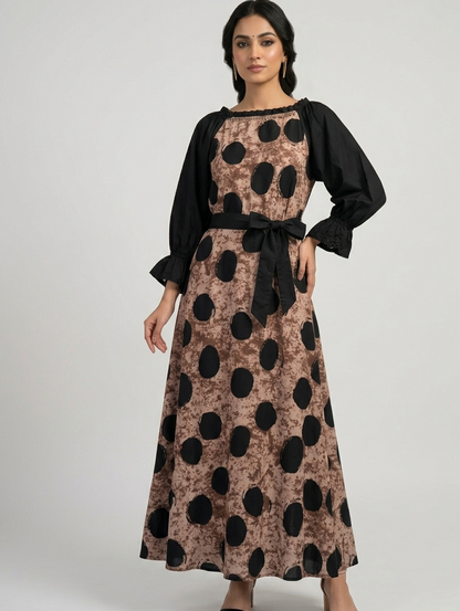 Polka Dot Hand Embellished Maxi