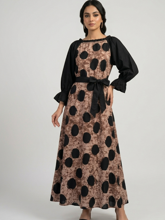Polka Dot Hand Embellished Maxi