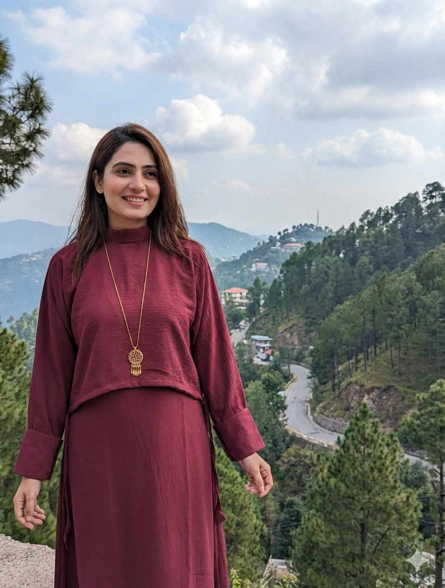 Solid Maxi & Coat With Pendent