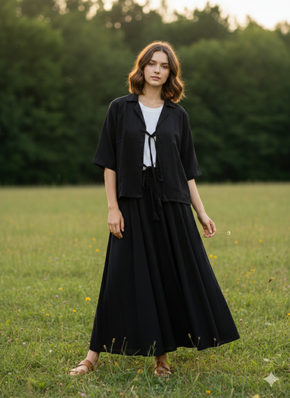 Noir Meadow Skirt Set