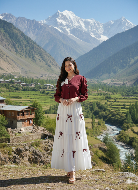 Elegant Top & Bow Skirt