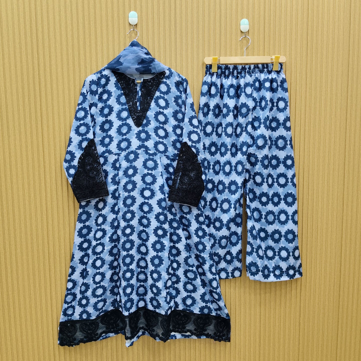Black Embroidered 3pc