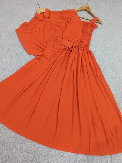 Solid Smoking Coat Maxi