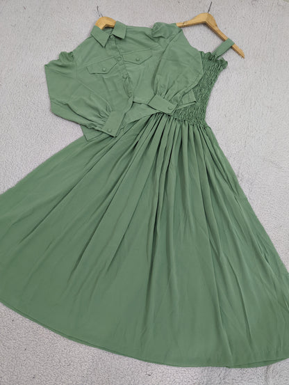 Solid Smoking Coat Maxi