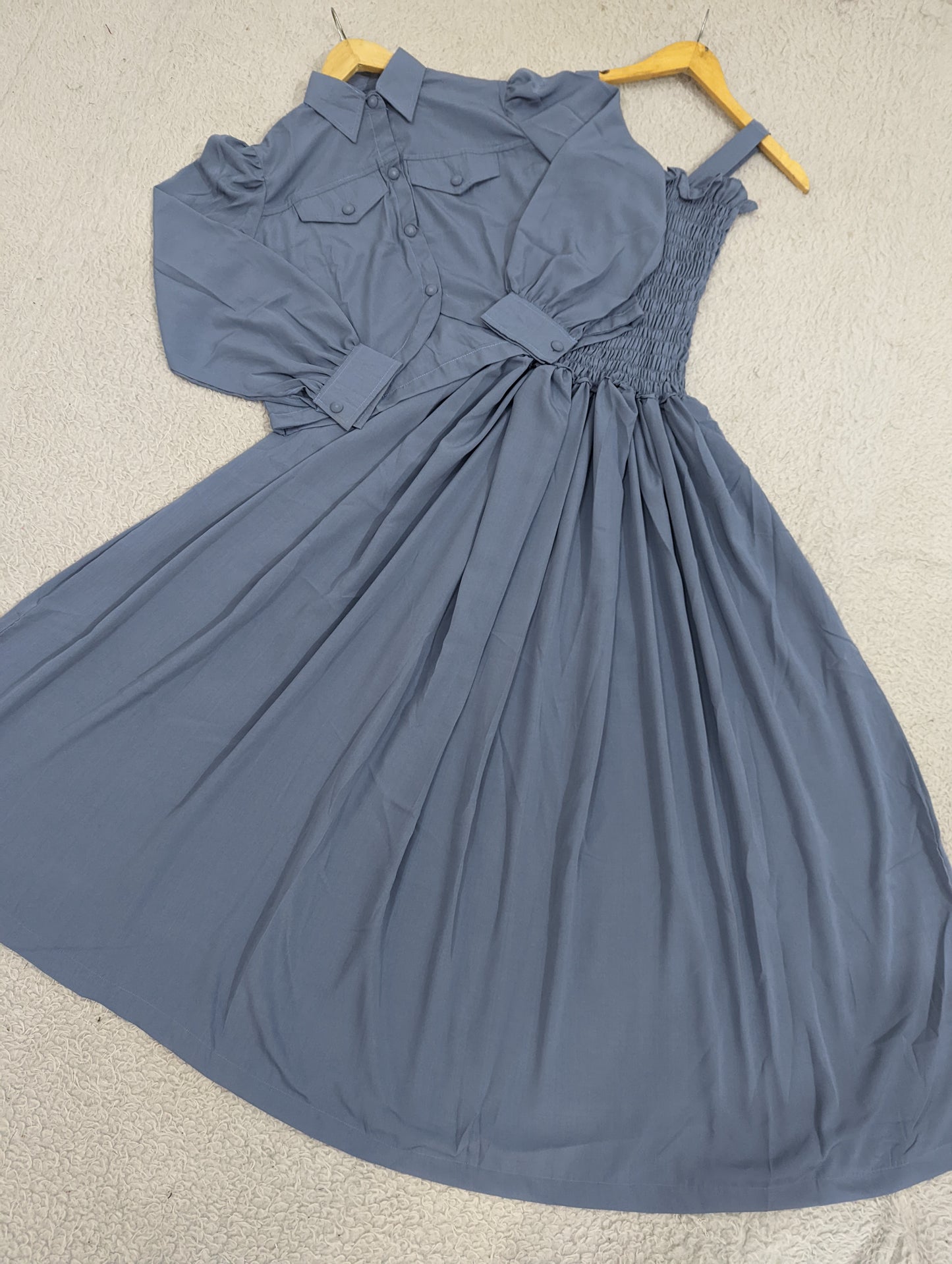 Solid Smoking Coat Maxi