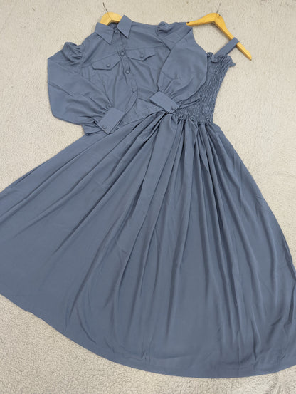 Solid Smoking Coat Maxi