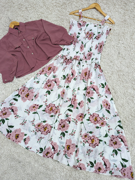 Printed Maxi with Jacket