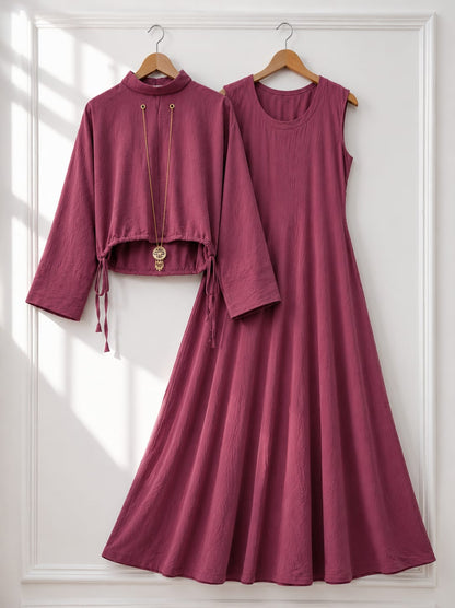 Solid Maxi & Coat With Pendent